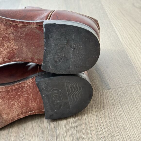 Justin Roper Boots Men 9.5D Classic Deerlite Roper Western Chestnut Marbled 3163 - Picture 9 of 15